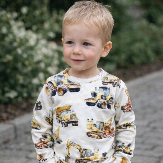 Komplet 2 cz. bluzeczka / body & spodnie bojówki MASZYNY BEŻOWE