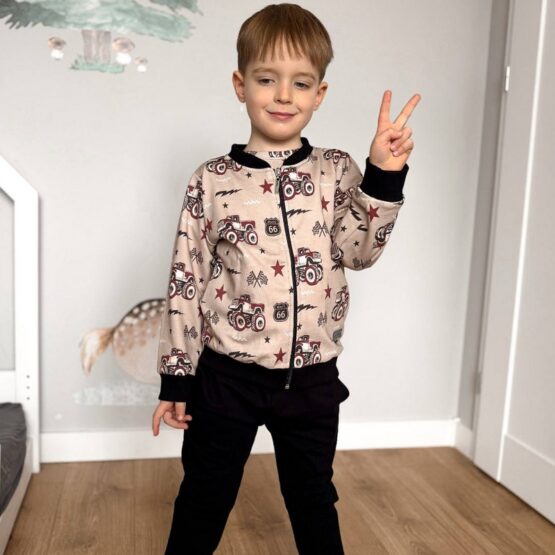 Komplet 2 cz. dresowy: bluza & sportowe spodnie BEŻOWY MONSTER TRUCK