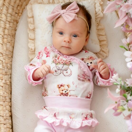 Komplet 2 cz. body kopertowe & półśpioszki RÓŻOWA MISIA